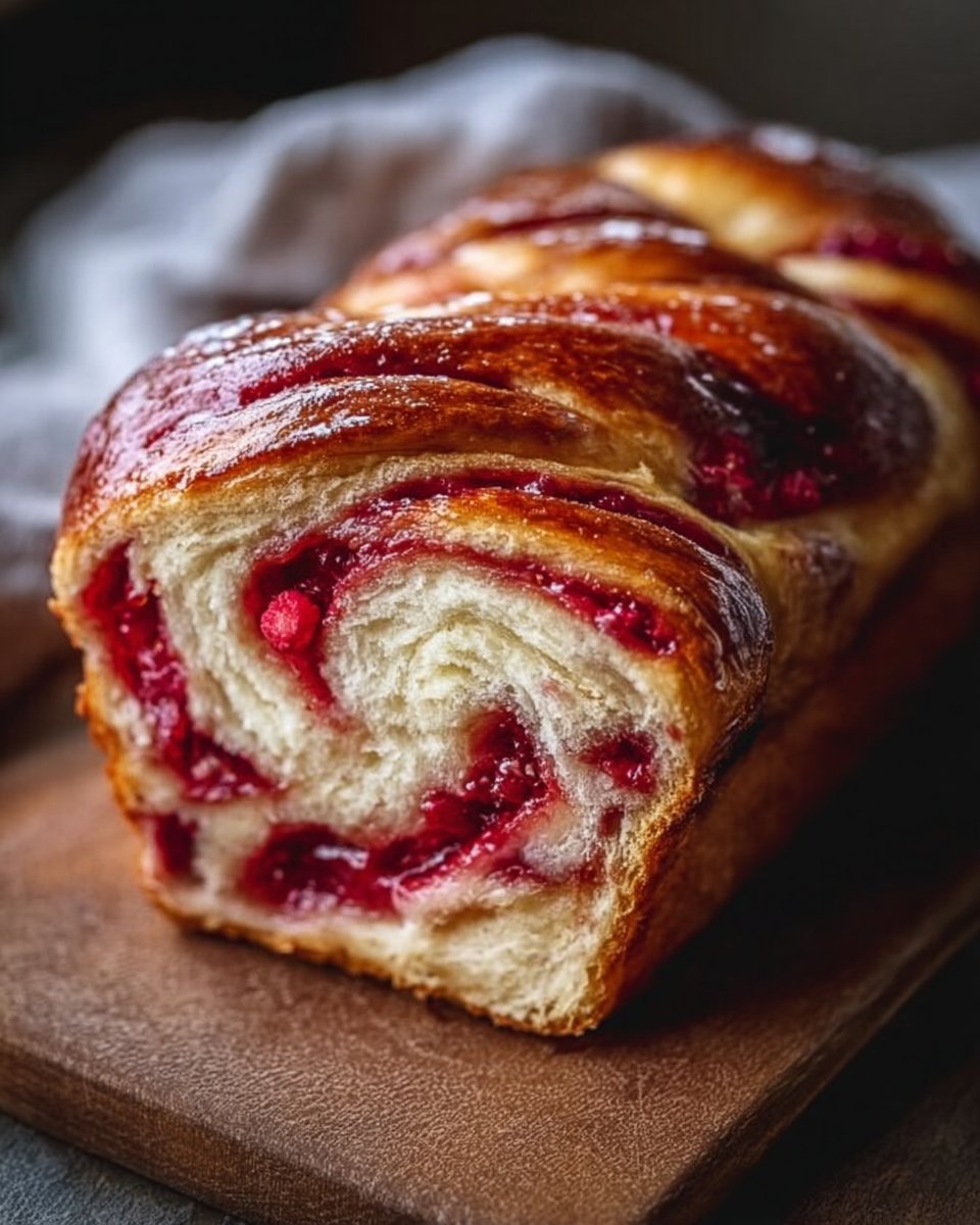 Raspberry Swirl Brioche Loaf
