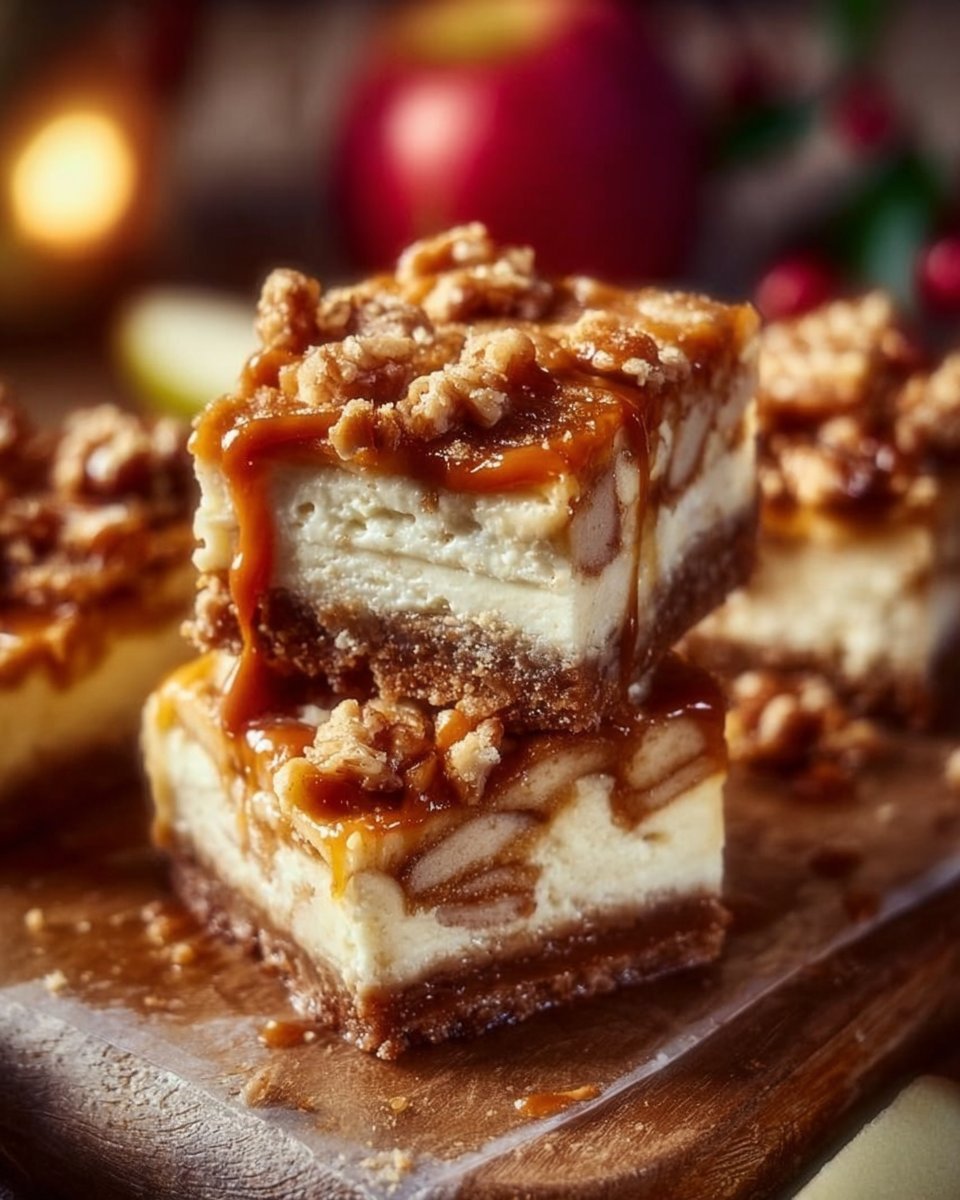Caramel Apple Cheesecake Bars