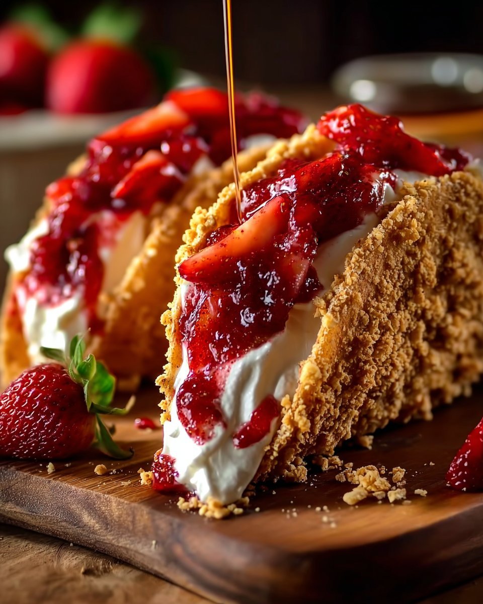 Strawberry Crunch Cheesecake Tacos
