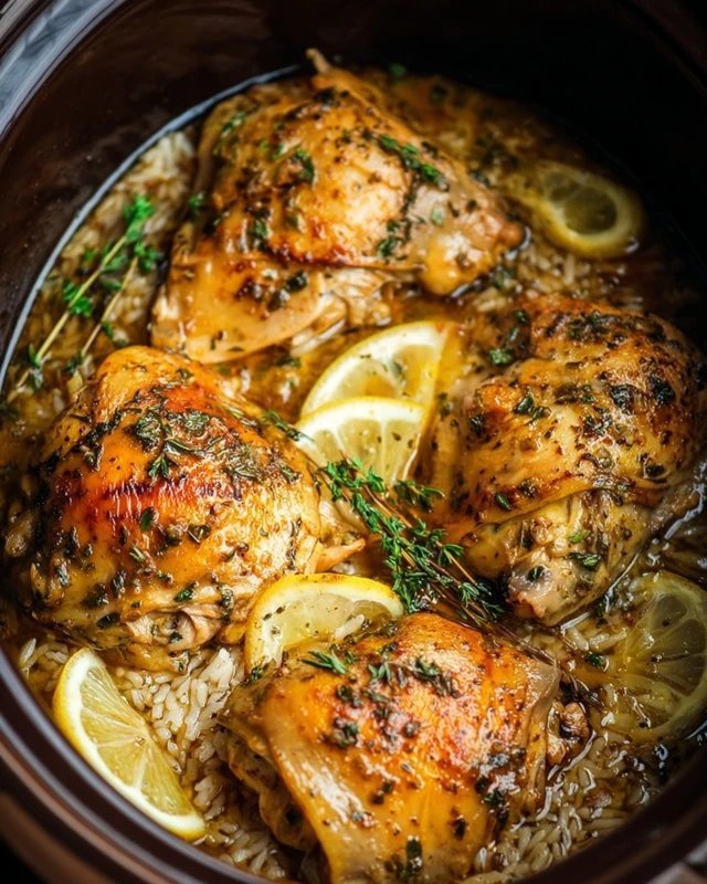 Slow Cooker Lemon Herb Chicken