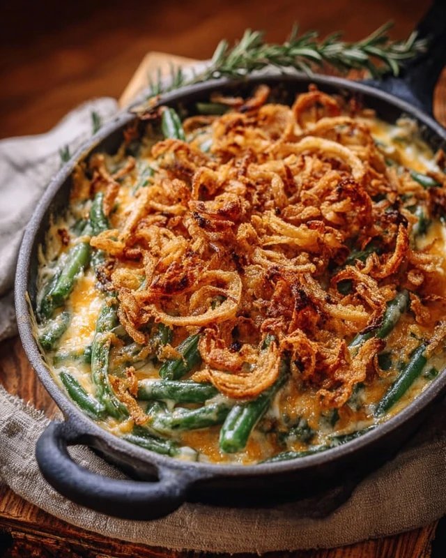 Cheesy Green Bean Casserole – Creamy, Extra-Rich Holiday Side Dish