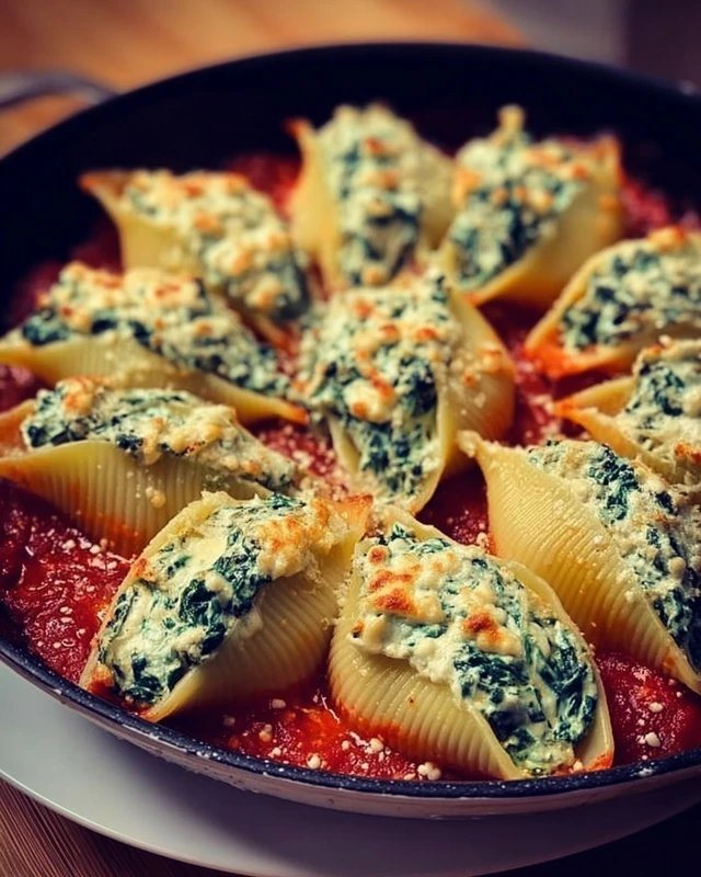 Spinach and Ricotta Stuffed Shells