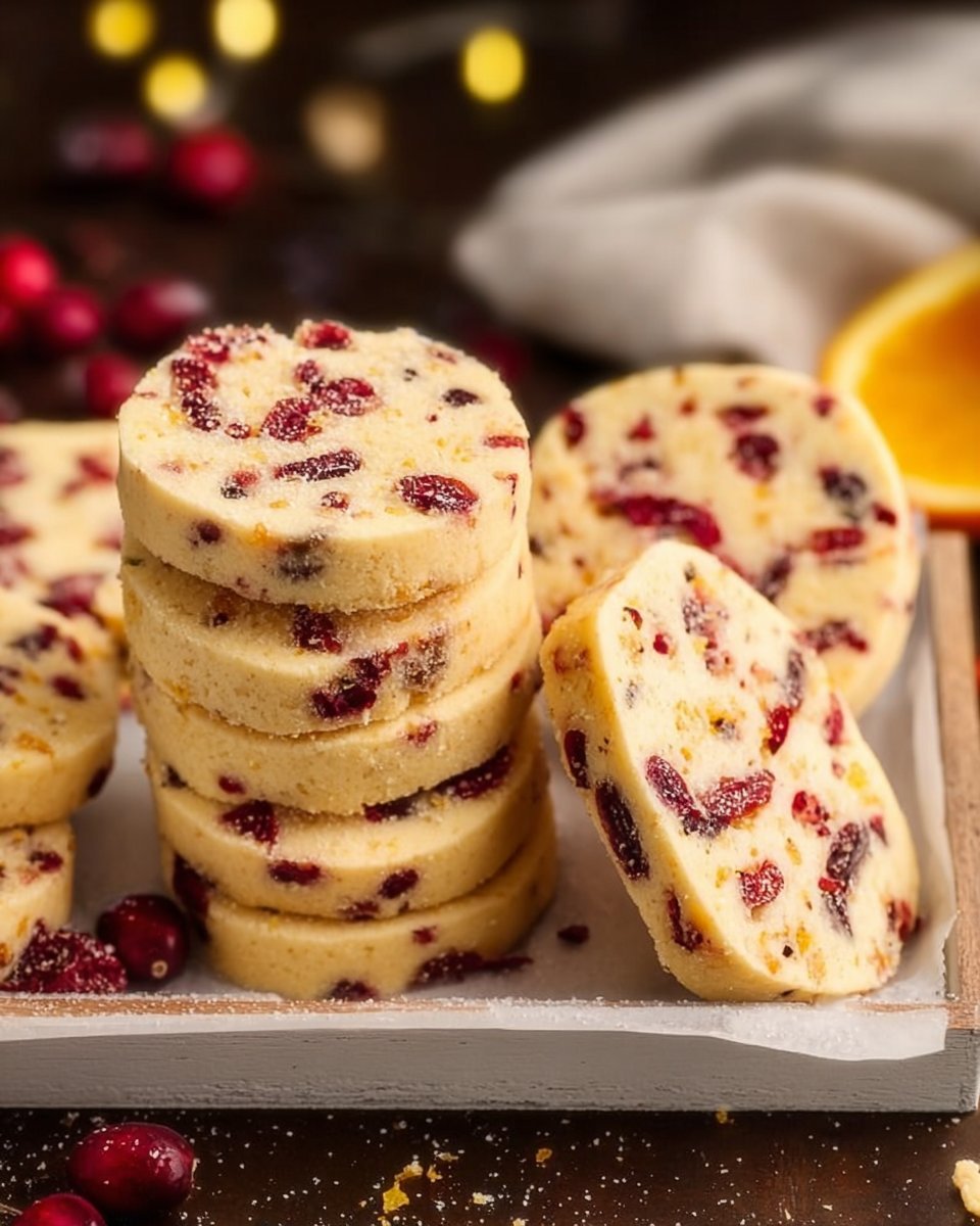 Cranberry Orange Shortbread Cookies