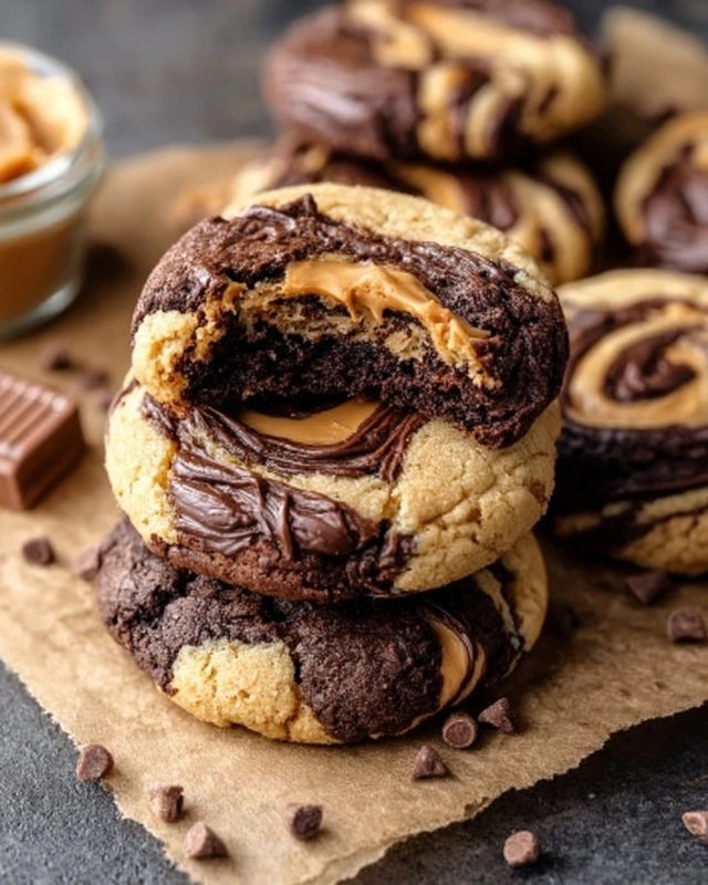 Peanut Butter Brownie Swirl Cookies