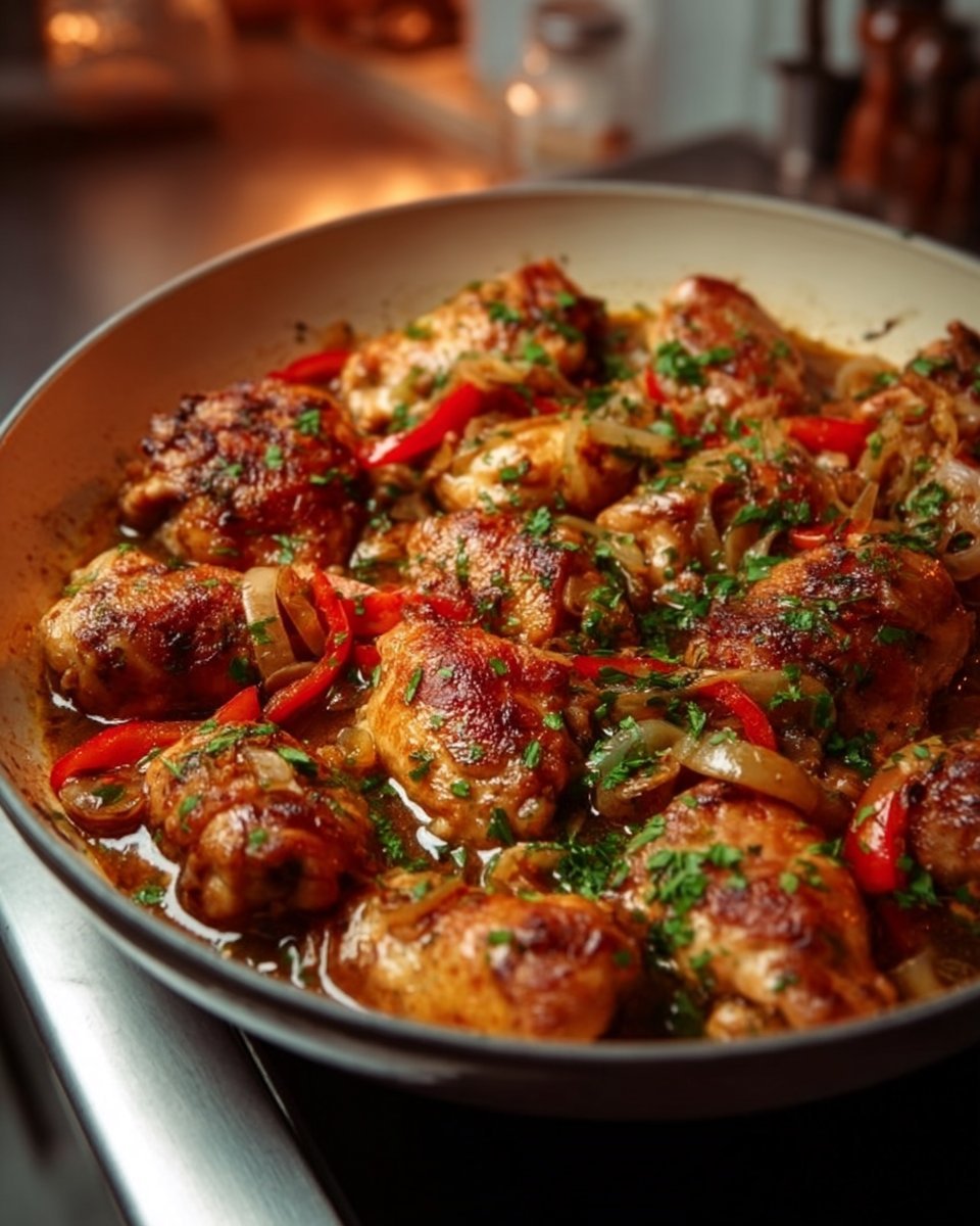 Chicken Scarpariello translates to "Street Vendor Chicken" in English.