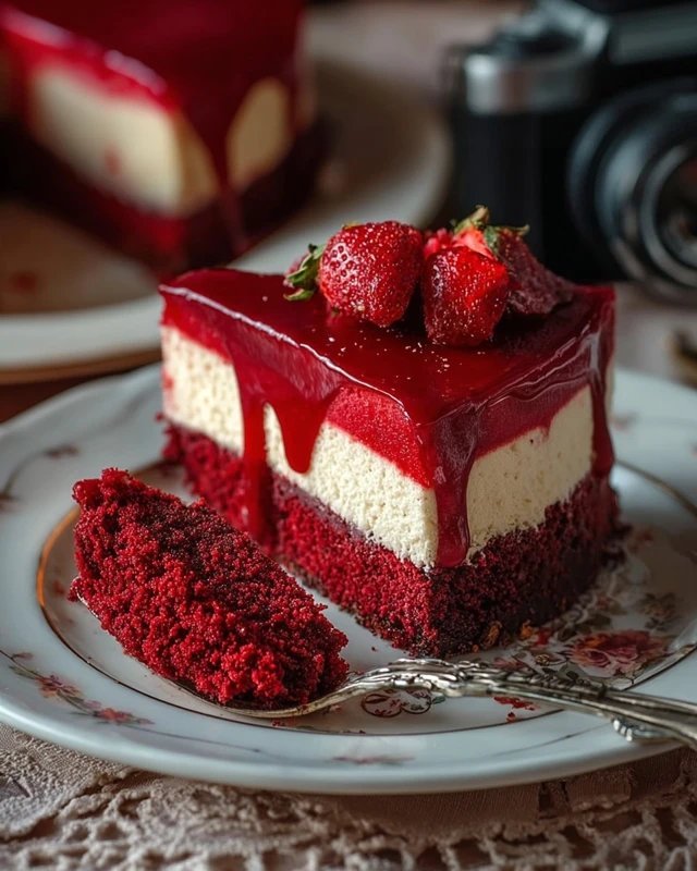 Red Velvet Strawberry Cheesecake