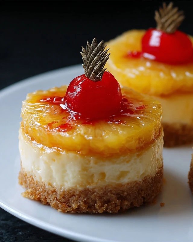 Mini Pineapple Upside-Down Cheesecakes