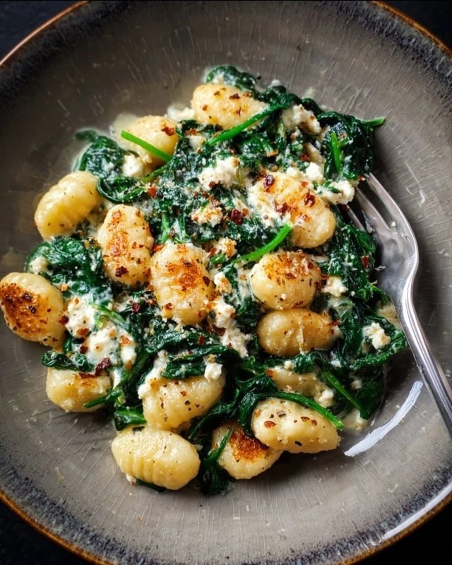Creamy Gnocchi with Spinach and Feta