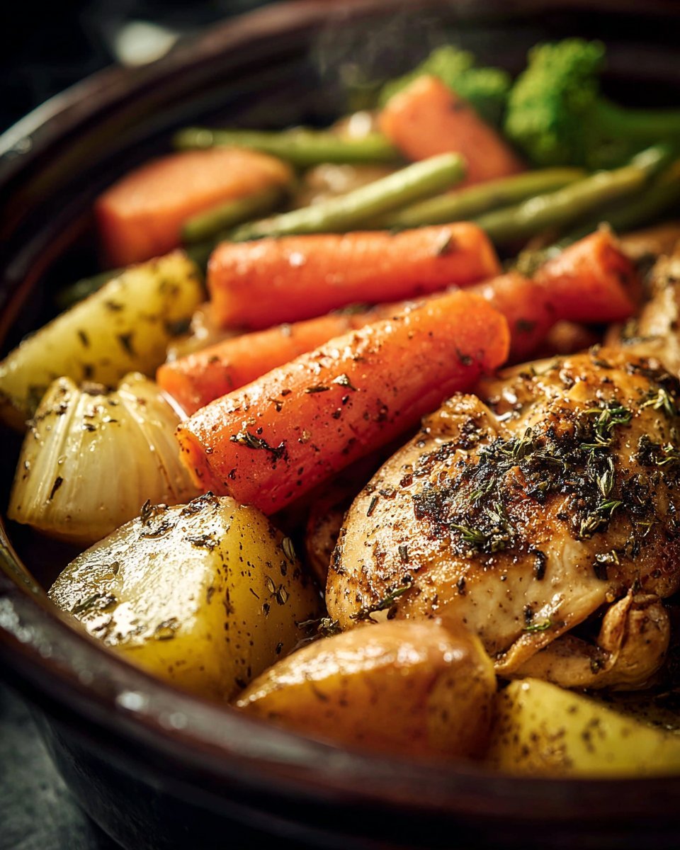 Slow Cooker Garlic Butter Chicken and Veggies