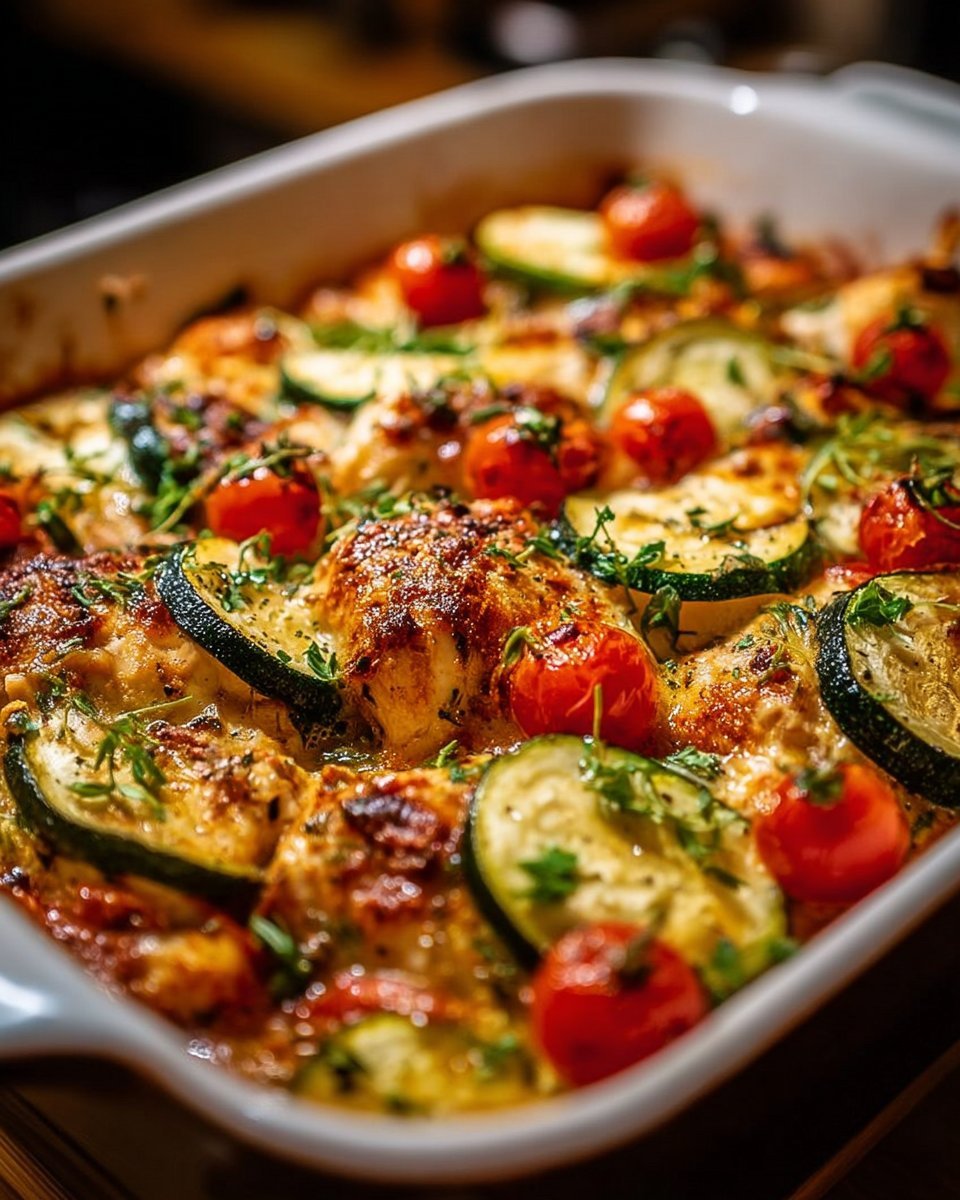 Mediterranean Chicken Zucchini Bake – Healthy, Flavor-Packed Dinner Idea!