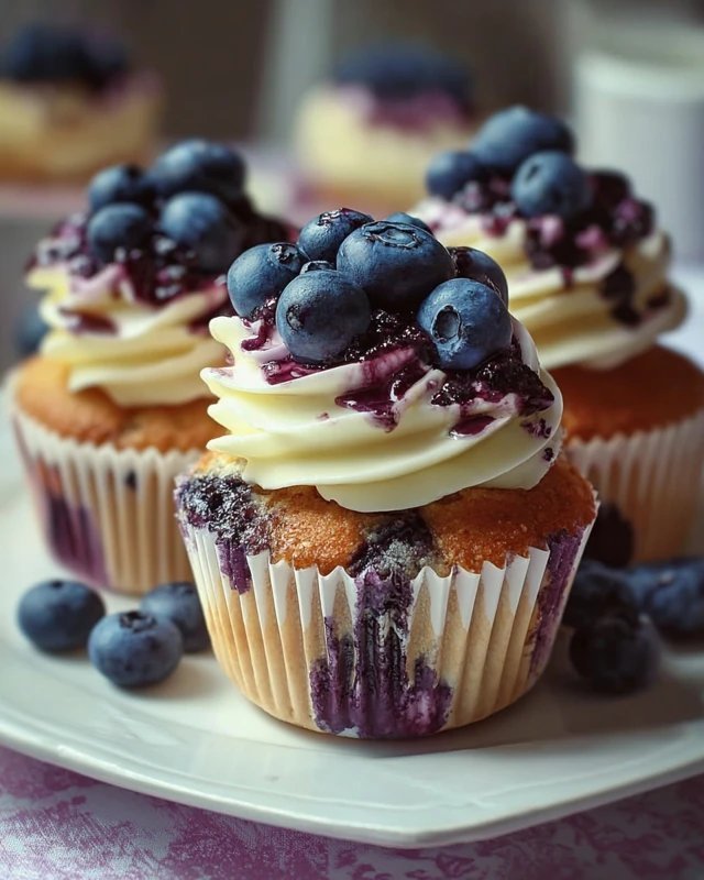 White Chocolate Blueberry Cupcakes
