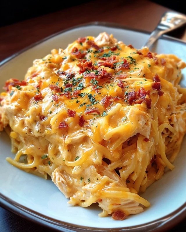 Spicy Southern Cheesy Chicken Spaghetti Casserole