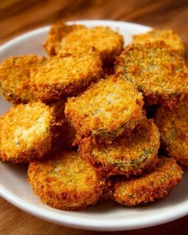 Crispy air fryer fried pickles served with dipping sauce