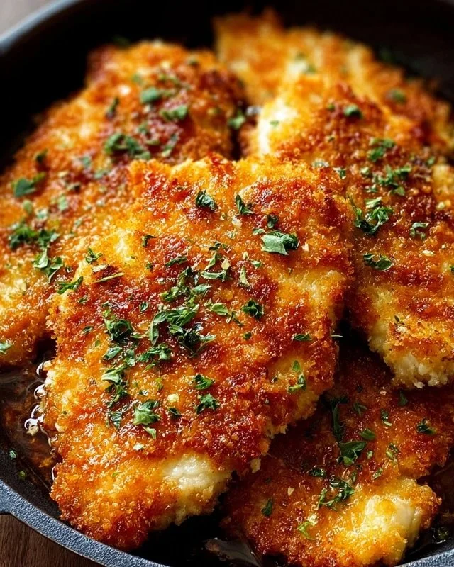 Crunchy Air Fryer Parmesan Crusted Chicken cooked to perfection