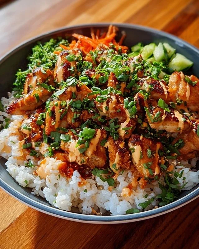 Bang Bang Chicken Bowl featuring vibrant ingredients and bold flavors.