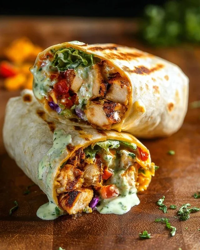 Chipotle Ranch Grilled Chicken Burrito with fresh ingredients and bold flavors