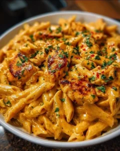 Delicious Cowboy Butter Chicken Pasta with creamy sauce and chicken