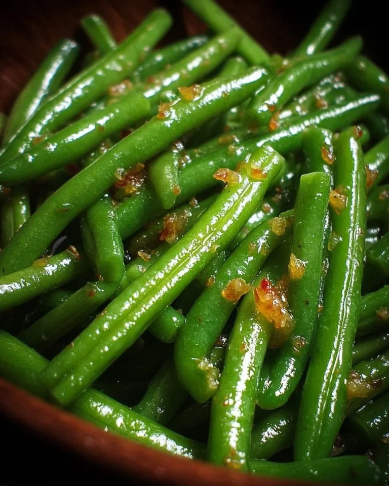 Delicious cracked green beans recipe ready to serve
