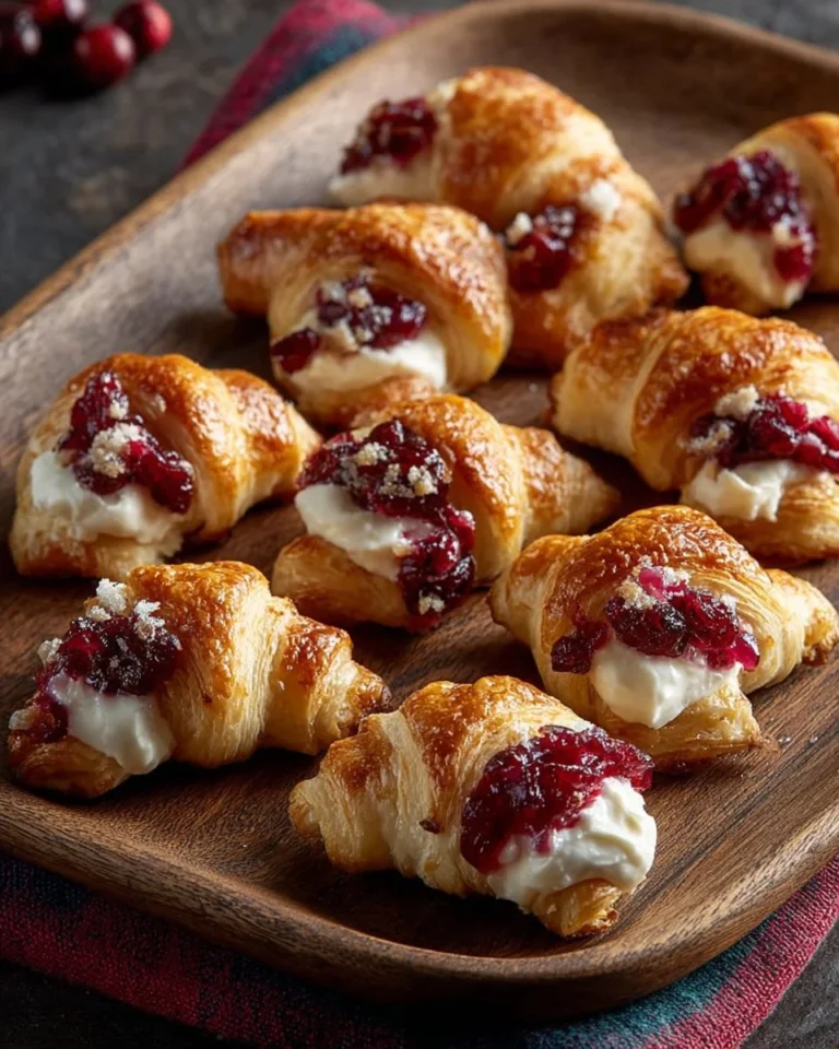 Cranberry Cream Cheese Crescent Bites served on a platter