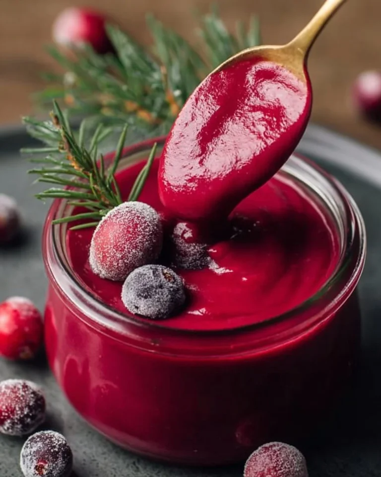 Delicious homemade cranberry curd in a jar