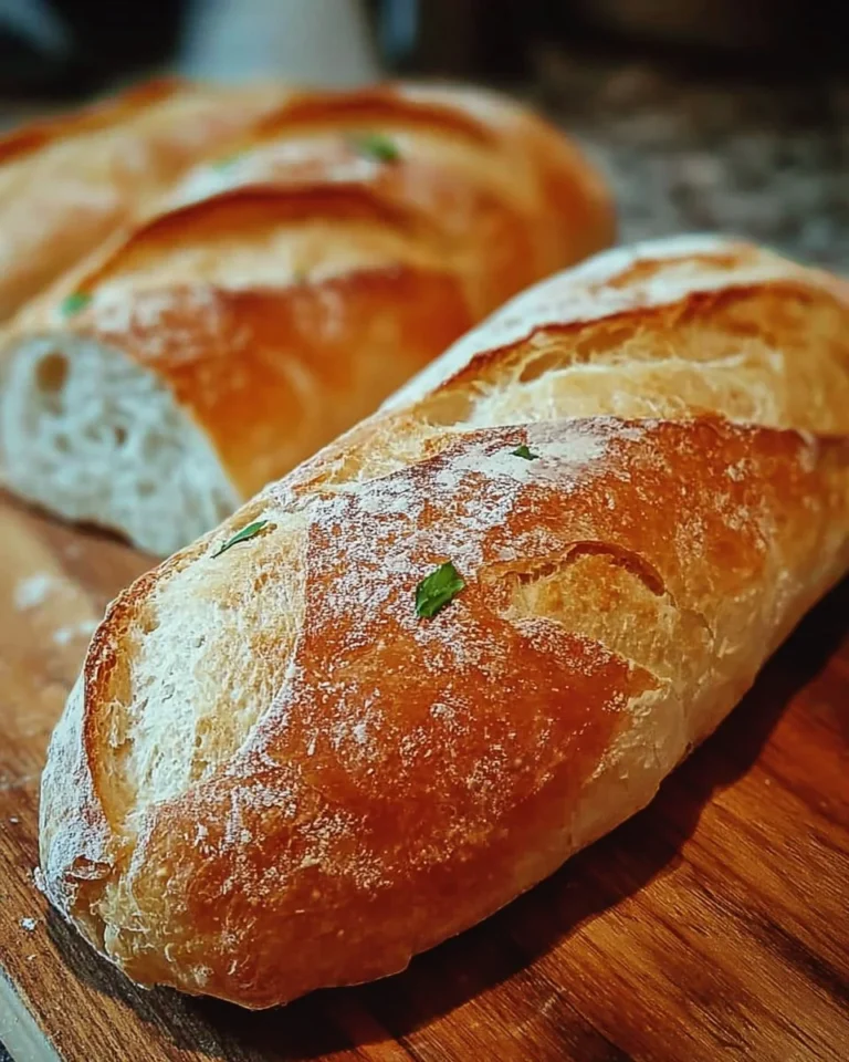 Freshly baked crusty Italian bread loaf with golden crust