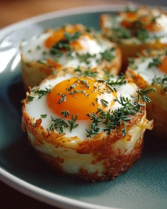 Plate of Eggs Napoleon with poached eggs, hollandaise sauce, and toast