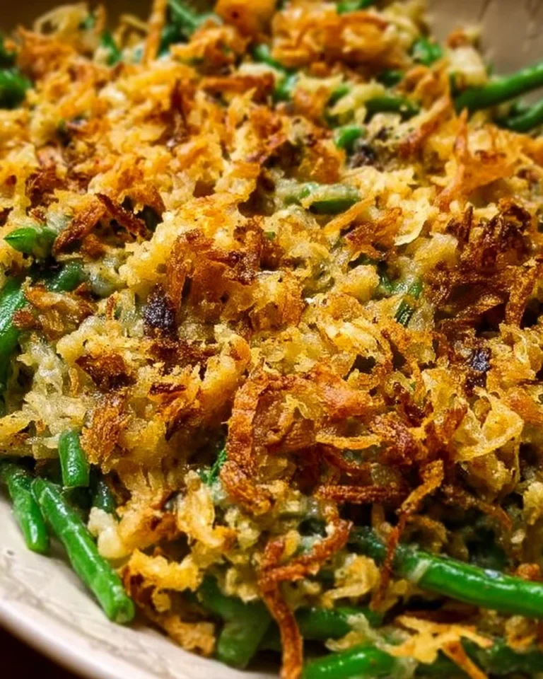 Upgraded green bean casserole recipe inspired by Grandma's traditional dish