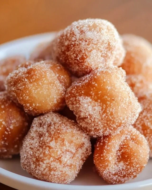 Healthy air fryer churro bites sprinkled with cinnamon sugar