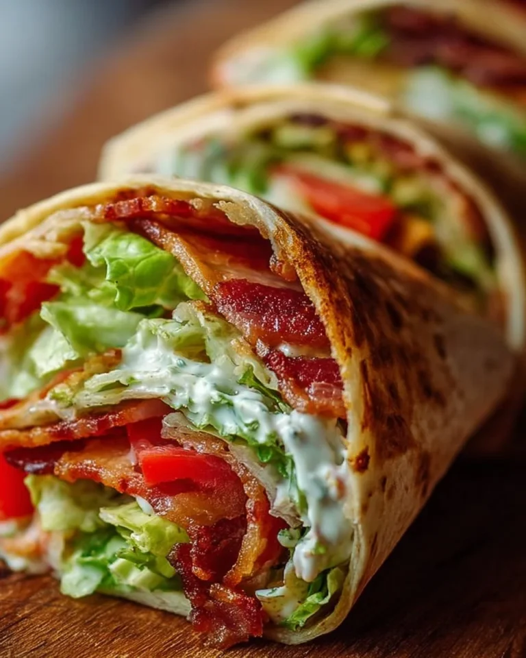 Healthy BLT wraps with secret sauce on a plate