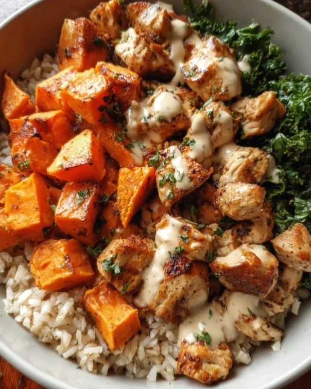 Healthy Chicken & Sweet Potato Rice Bowl