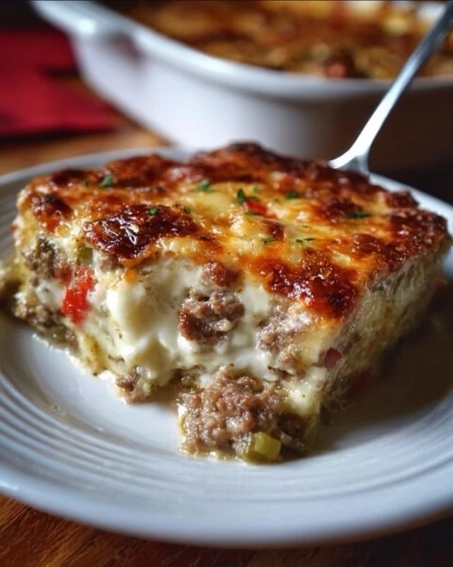 Low Carb Philly Cheesesteak Casserole