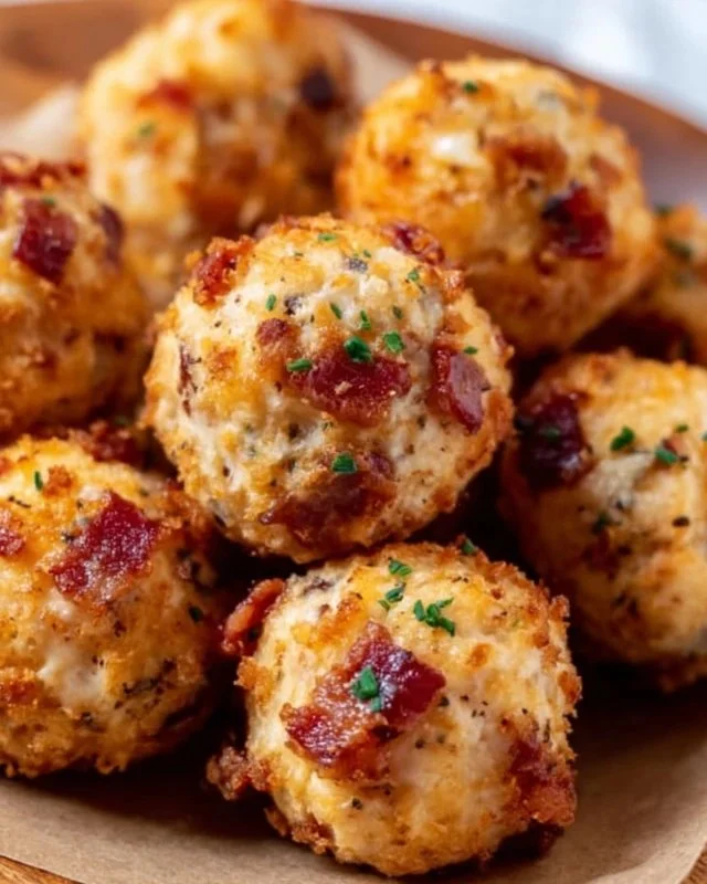 Delicious mini Bacon Ranch Cheeseballs served as party snacks