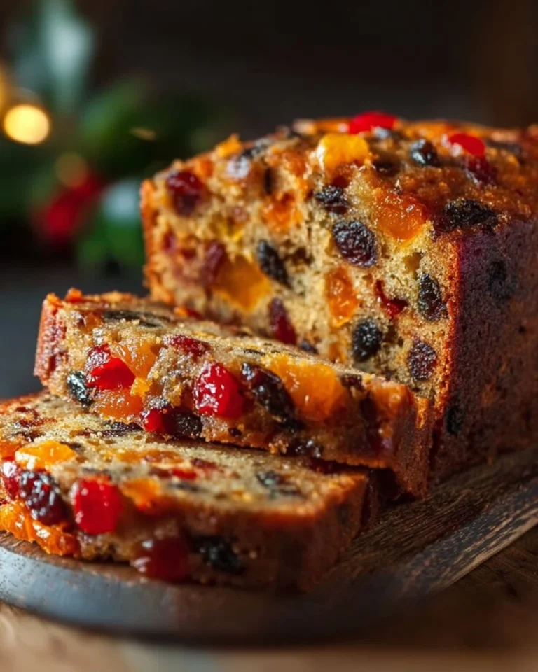 Old-fashioned Never Fail Fruit Cake with a colorful assortment of dried fruits