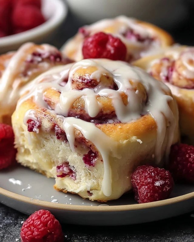 White Chocolate Raspberry Rolls