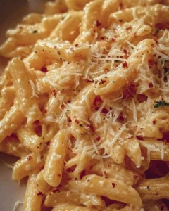 One Pot Creamy Garlic Pasta served in a bowl with fresh herbs on top.
