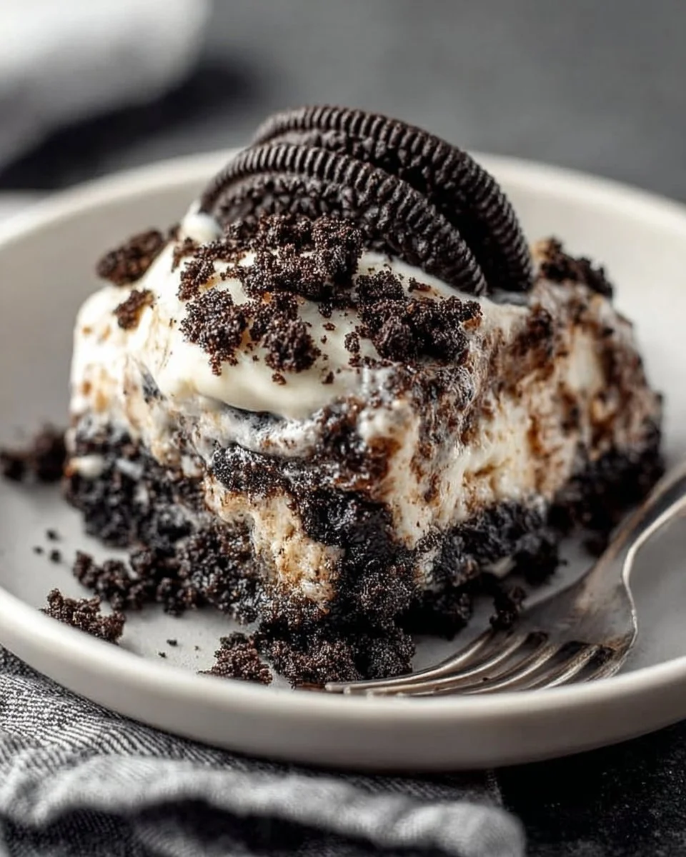 Delicious Oreo Dump Cake made with 5 simple ingredients