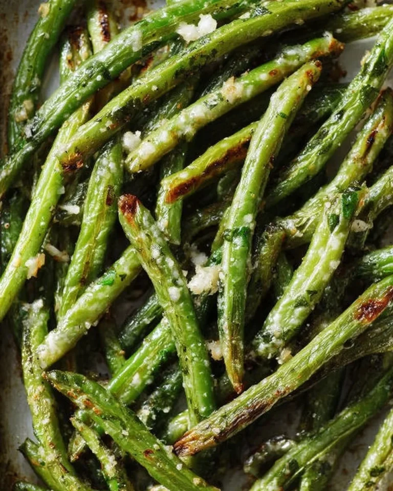 Delicious oven-roasted green beans served as a vibrant and healthy side dish