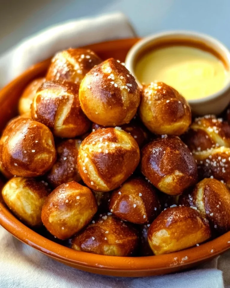 Delicious homemade pretzel bites served with dipping sauce