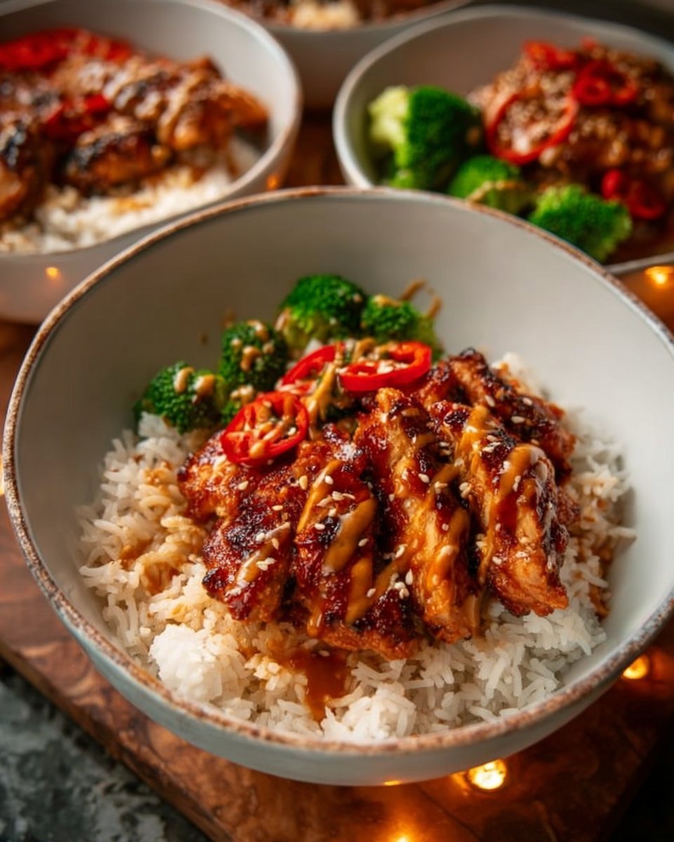 Sticky Chicken Rice Bowls