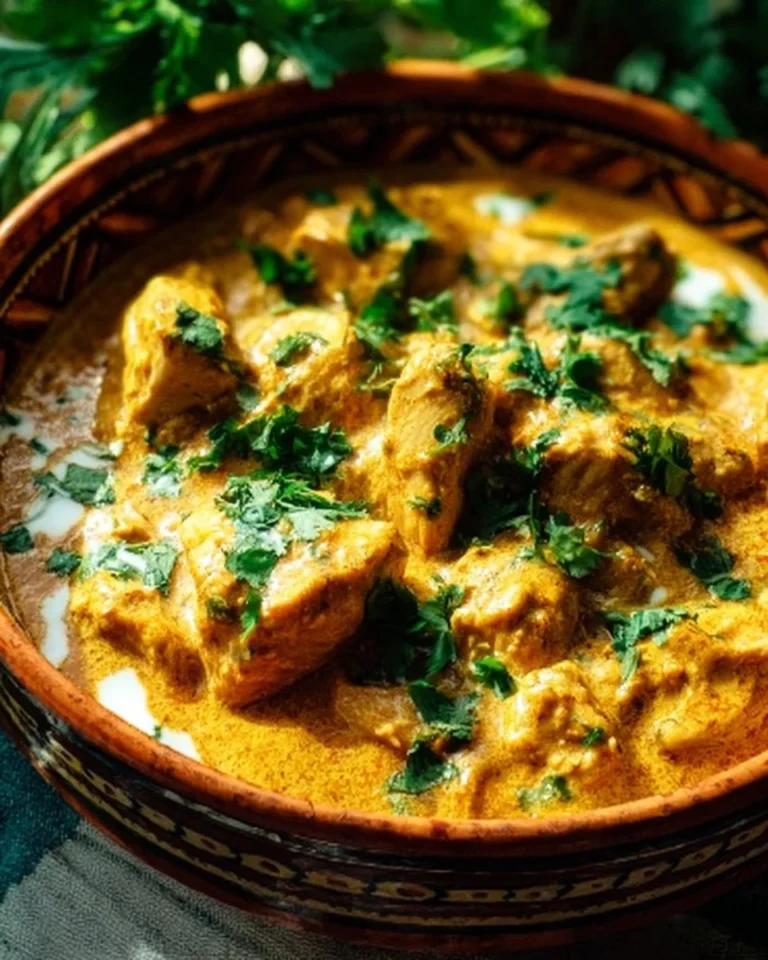 Slow Cooker Chicken Korma with spices and creamy sauce