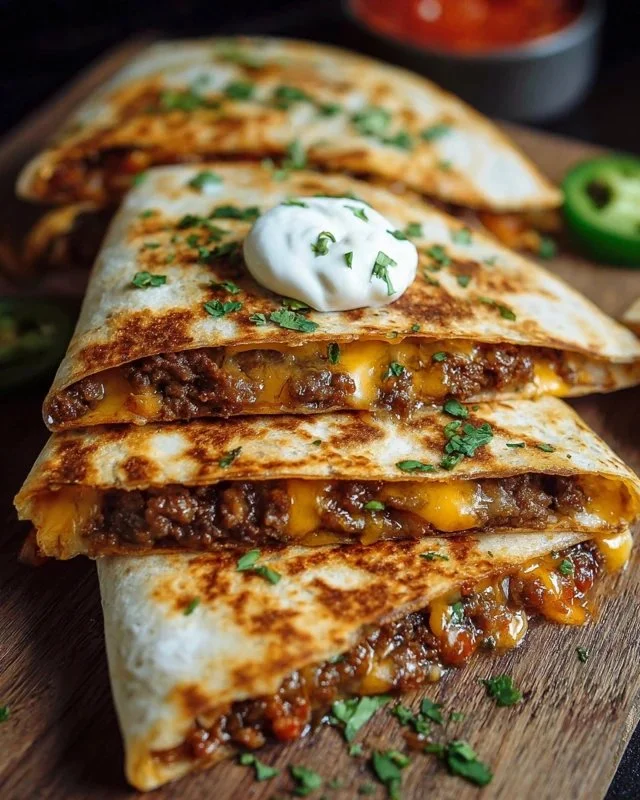 Delicious Smashburger Quesadillas with melted cheese and savory ingredients
