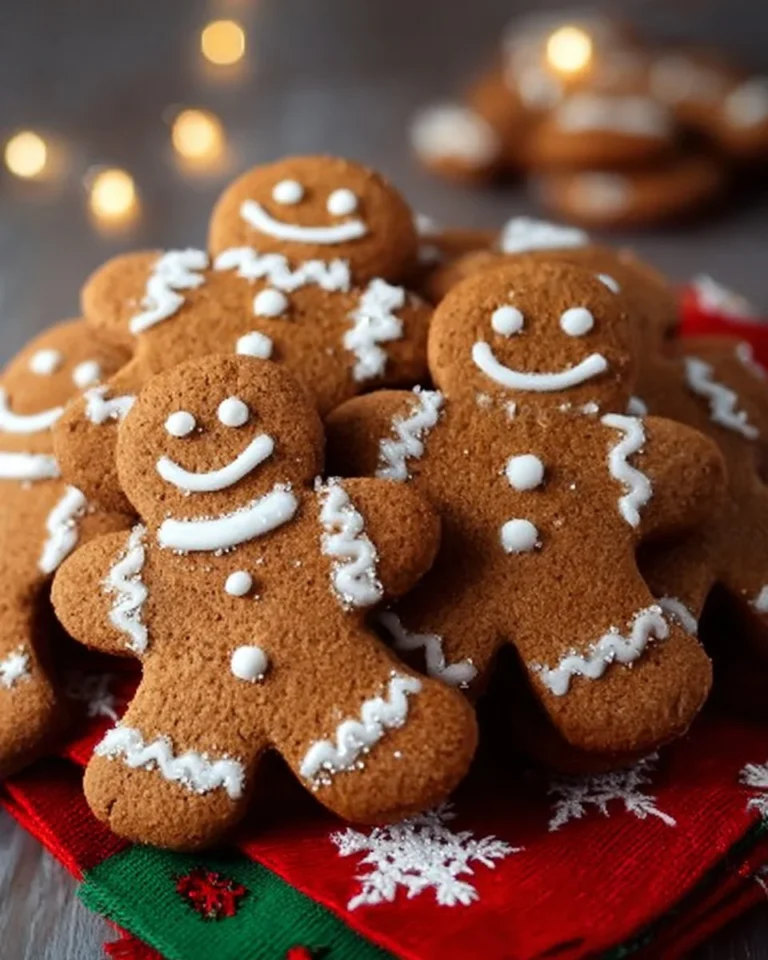 Soft and chewy gingerbread men cookies decorated for the holidays