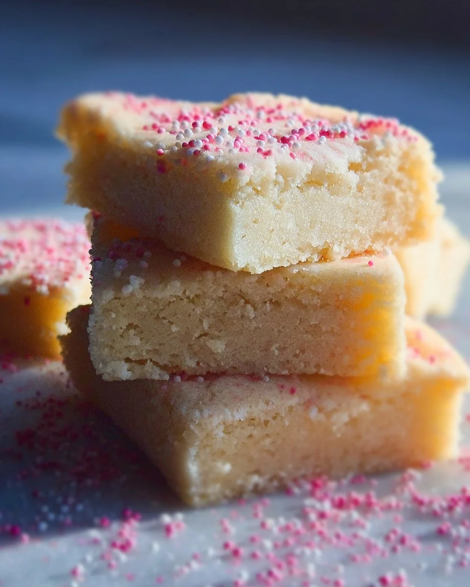 Delicious sugar cookie bars with frosting on a plate