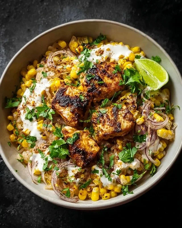 Delicious Street Corn Chicken Bowl with vibrant toppings and ingredients
