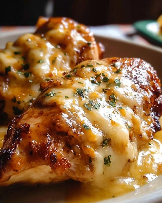 Texas Roadhouse Smothered Chicken served with Jack Cheese and sides