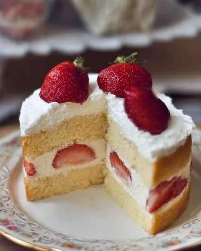 Japanese Strawberry Sponge Cake (Strawberry Shortcake)