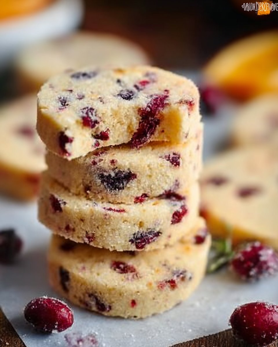 Cranberry Orange Shortbread Cookies