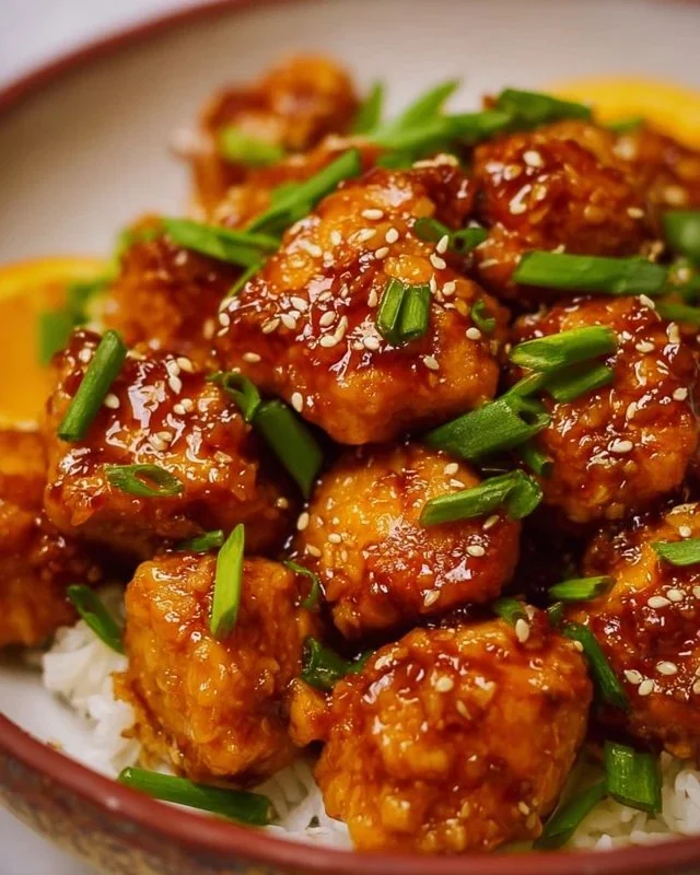 Healthy orange chicken dish prepared in 30 minutes