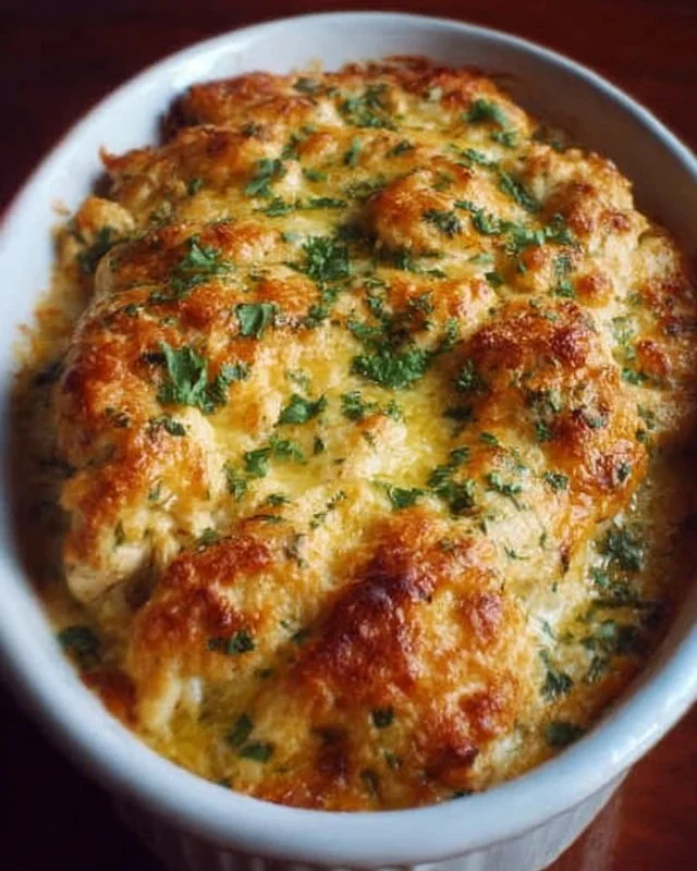 4-Ingredient Ranch Chicken Bake dish ready to serve