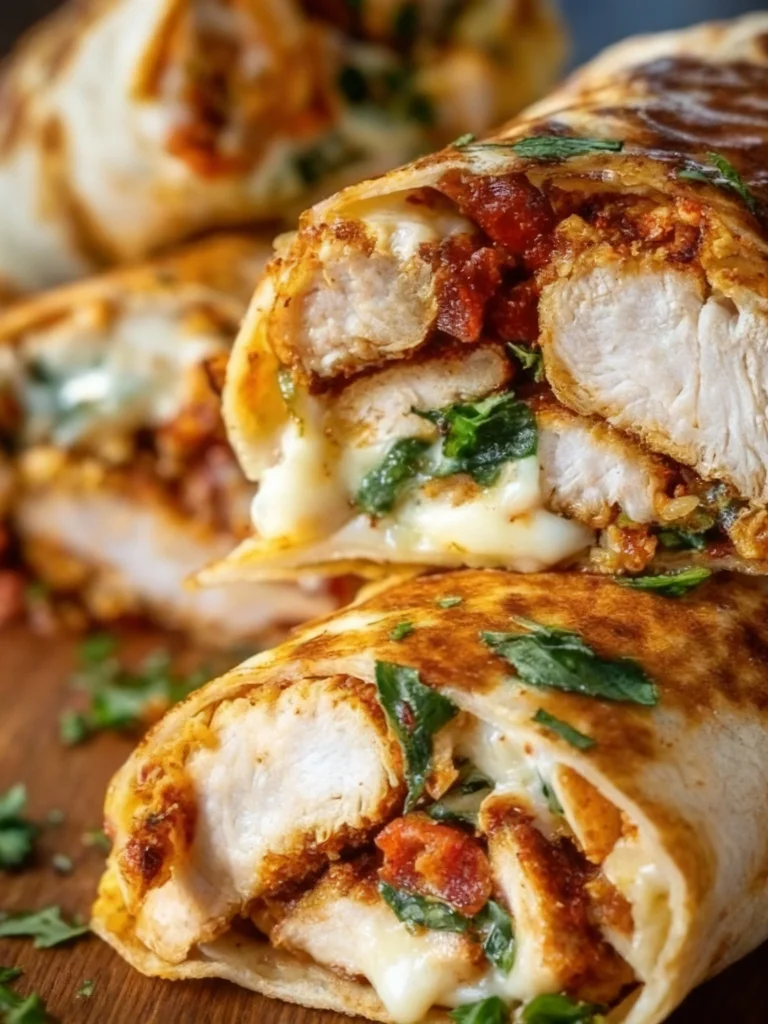 Air Fryer Chicken & Mozzarella Wraps served on a plate